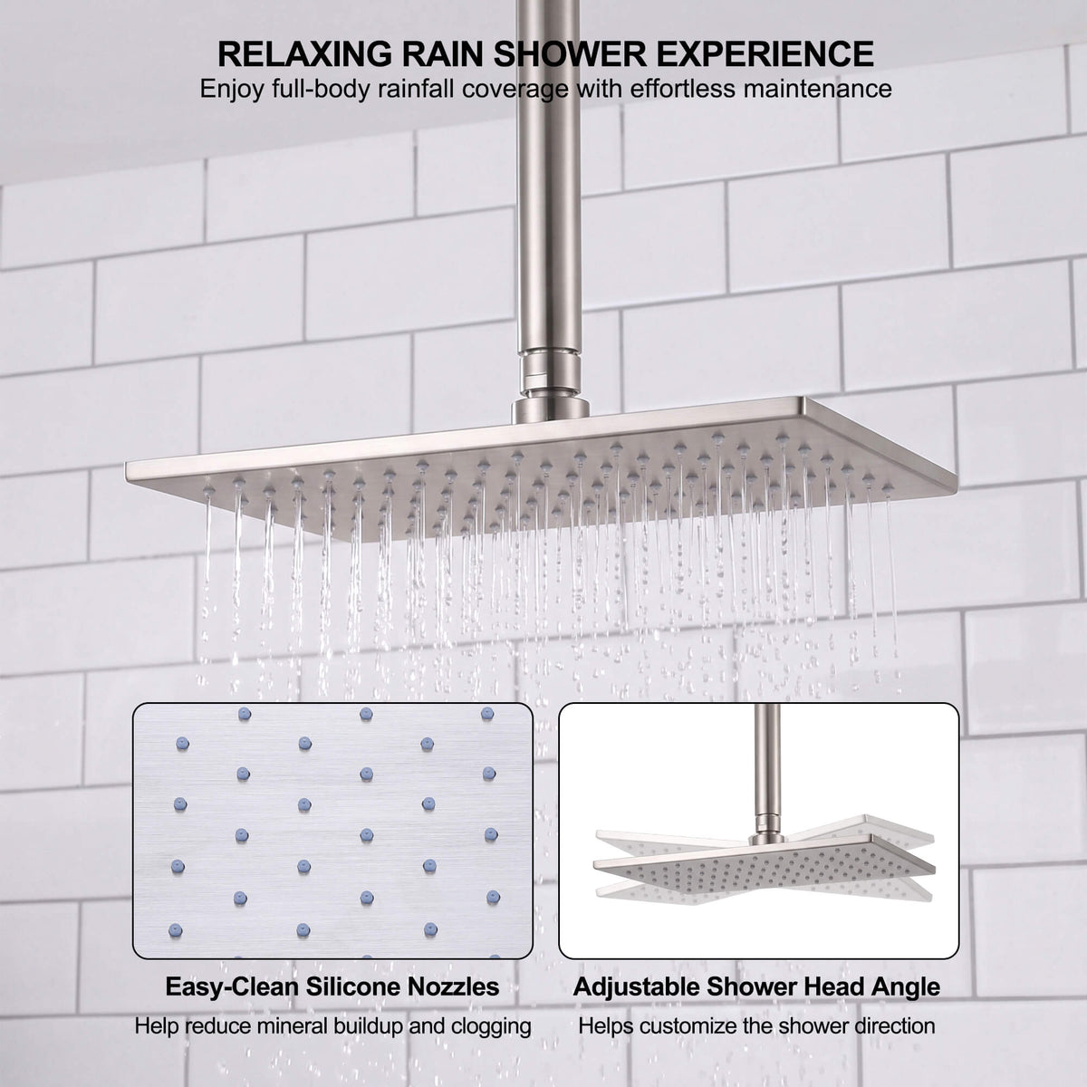 Ceiling-Mounted Single Handle Rain Shower Set