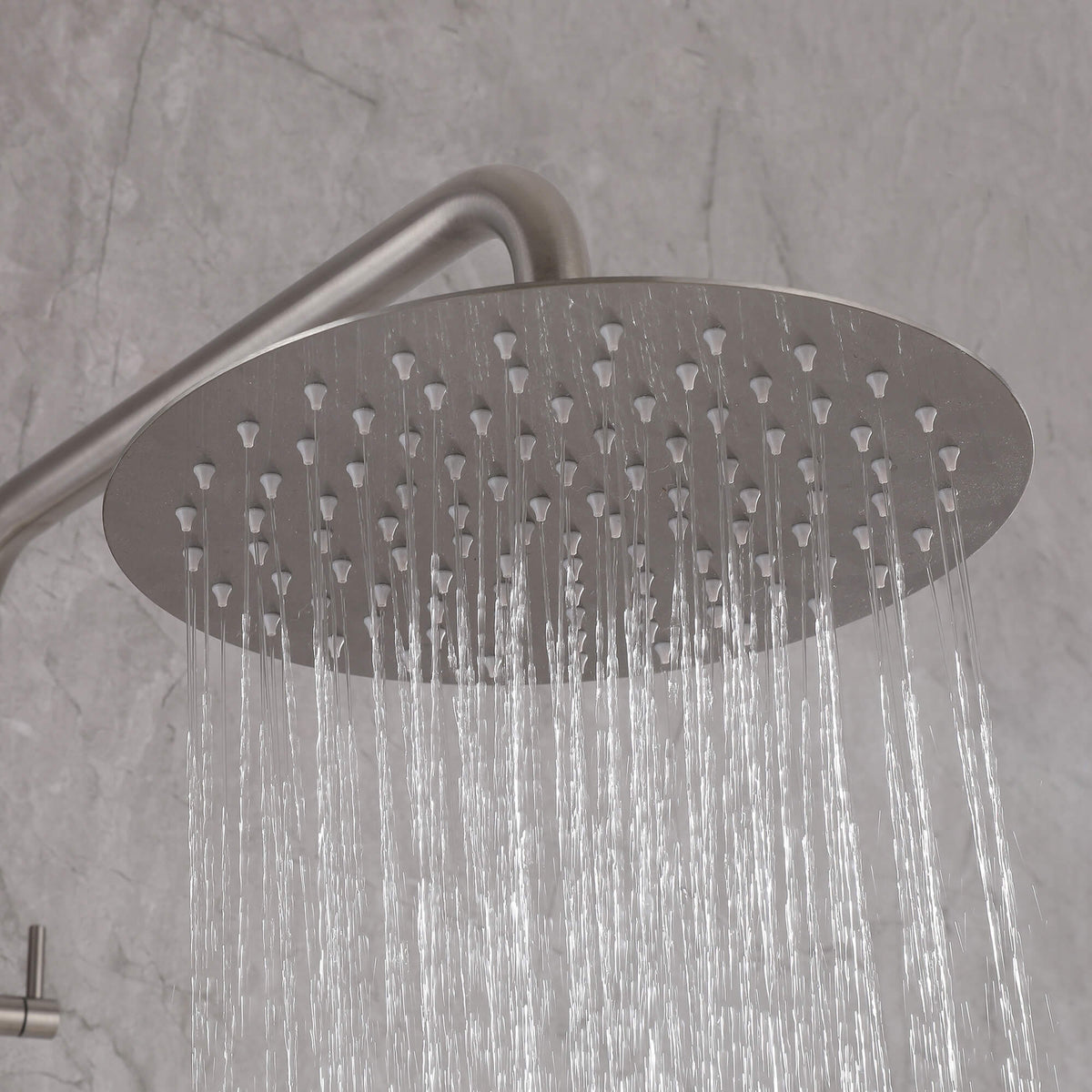 316 Stainless Steel Wall-Mounted Outdoor Shower with Rainfall Shower Head and Handheld Sprayer