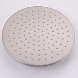 Round brushed nickel rain shower head with easy-clean silicone nozzles