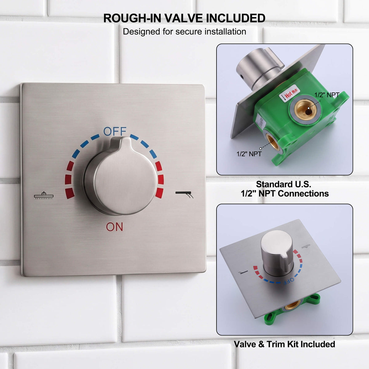 Ceiling-Mounted Single Handle Rain Shower Set