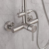316 Stainless Steel Wall-Mounted Outdoor Shower with Rainfall Shower Head and Handheld Sprayer