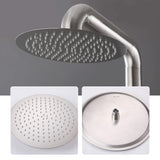 Freestanding Poolside Outdoor Shower with 12-Inch Rainfall Head, Foot Rinse Spout, Shelf & Towel Hook