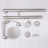 Freestanding Poolside Outdoor Shower with 12-Inch Rainfall Head, Foot Rinse Spout, Shelf & Towel Hook