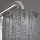 Freestanding Poolside Outdoor Shower with 12-Inch Rainfall Head, Foot Rinse Spout, Shelf & Towel Hook