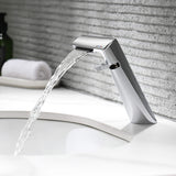 Designer Waterfall Faucet with Angled Body and Side Handle
