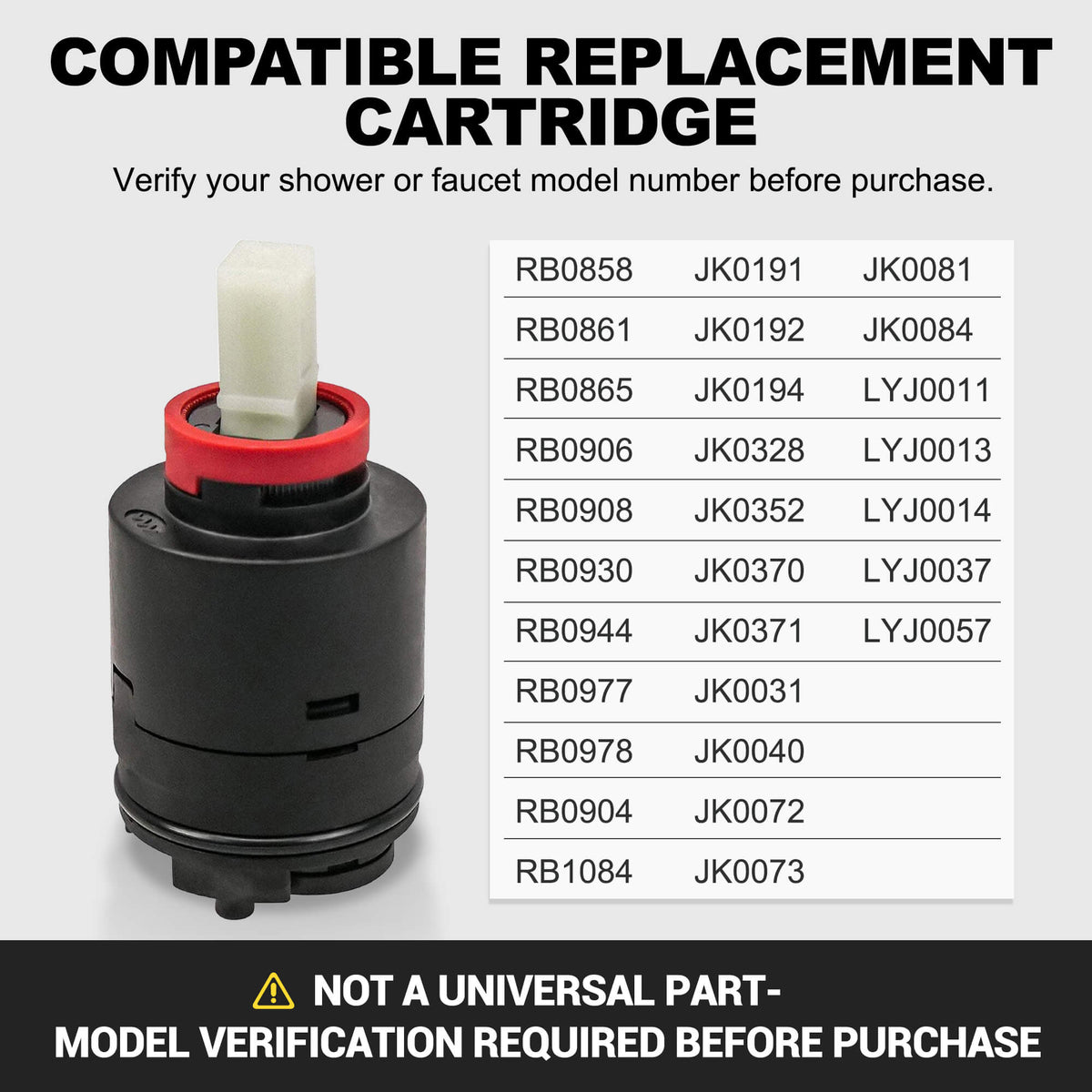 RBROHANT Replacement Cartridge for Shower Valves & Faucets