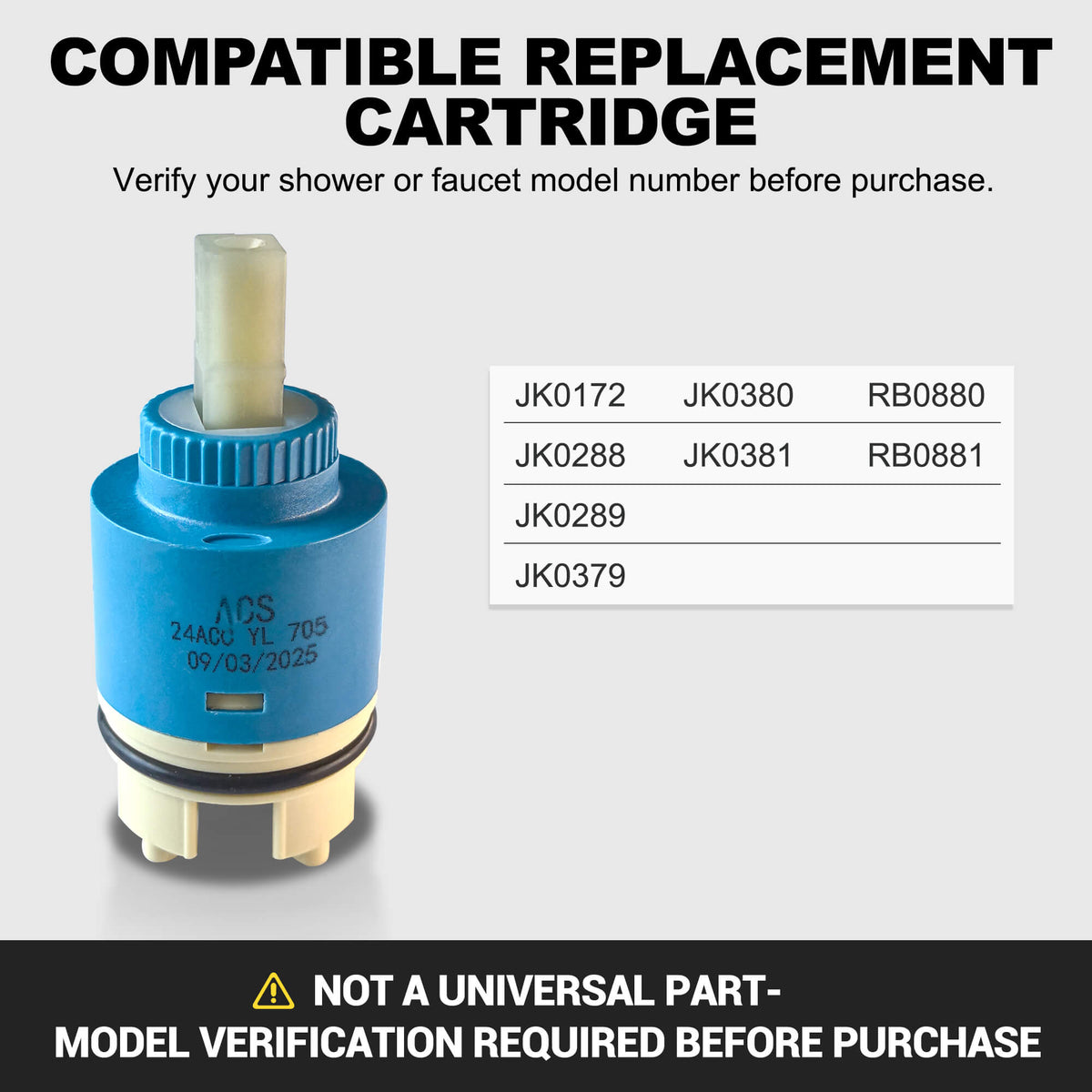 RBROHANT Replacement Cartridge for Shower Valves & Faucets