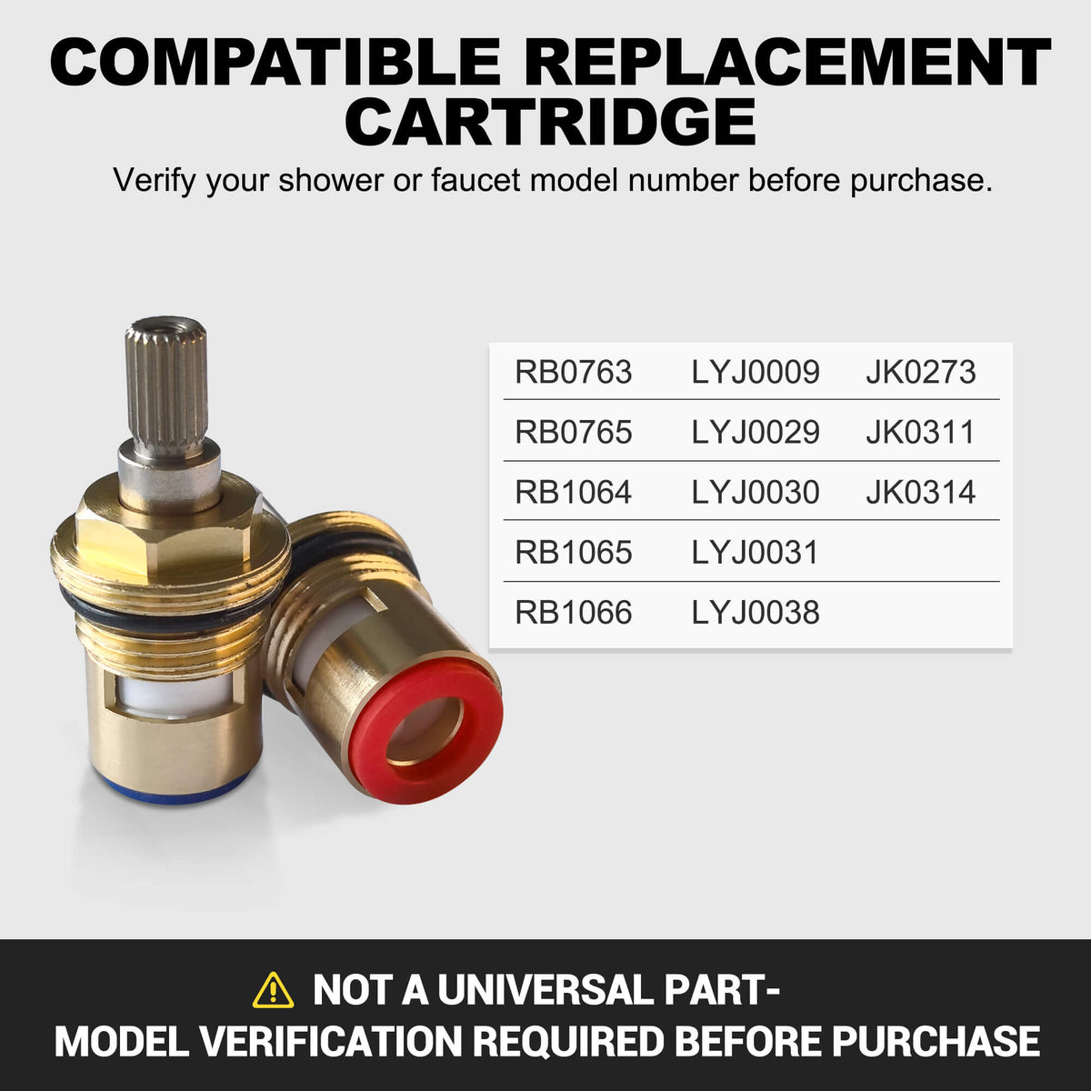 RBROHANT Replacement Cartridge for Shower Valves & Faucets