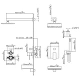 3-Function Concealed Rain Shower System with Waterfall Tub Spout