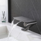Modern Waterfall Sink Faucet with Flat Spout Design