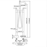 Twin-Column Freestanding Tub Filler with Dual Handles & Hand Shower