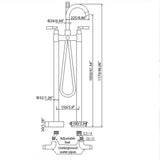 Twin-Column Freestanding Tub Filler with Dual Handles & Hand Shower