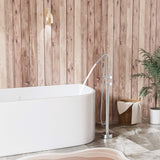 Freestanding tub filler with smooth water flow from the main spout into a bathtub