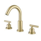 Dual-Handle Round Spout Faucet for Deck-Mounted Basins