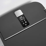 Gray smart toilet LED display for temperature and bidet function settings