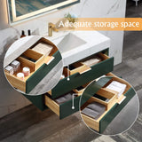 36-Inch Floating Bathroom Vanity with LED Lighting & 2 Drawers