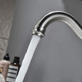 Single Hole Bathroom Faucet with Curved Spout Vintage Vanity Sink Mixer Tap