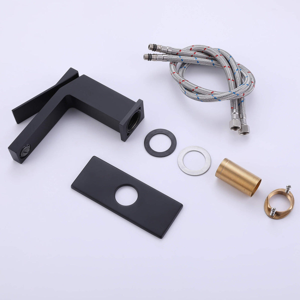 Contemporary Flat Spout Faucet for Deck Mount Sink