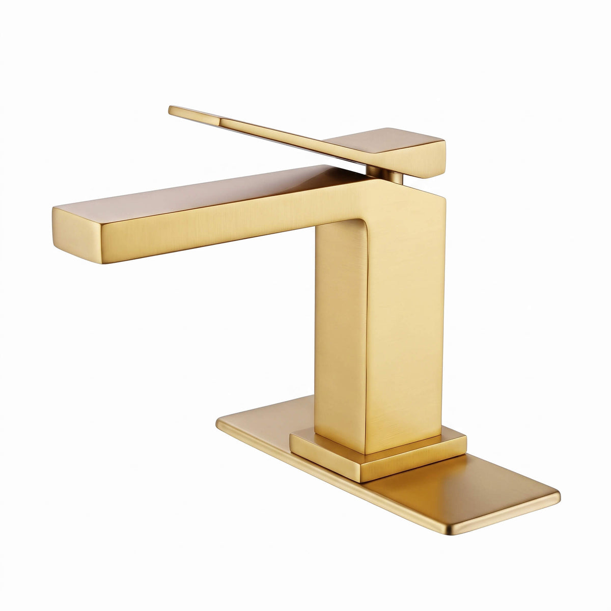 JK0018 brushed gold bathroom faucet with modern single handle design for bathroom vanity sinks