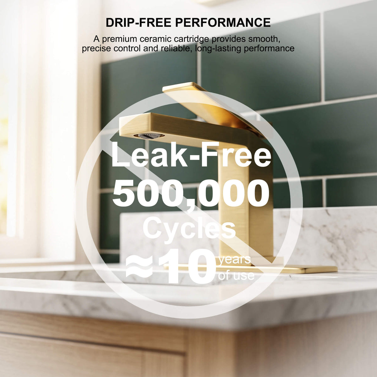 JK0018 brushed gold bathroom faucet with ceramic cartridge for reliable leak-free performance