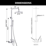 Outdoor Shower Fixture with 304 Stainless Steel 10-Inch Rainfall Shower Head and Adjustable Slide Bar