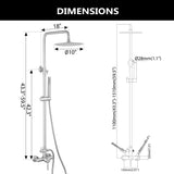 Outdoor Shower Fixture with 304 Stainless Steel 10-Inch Rainfall Shower Head and Adjustable Slide Bar