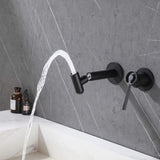 Industrial Style Wall Mount Bathroom Sink Faucet with Adjustable Spout JK0297