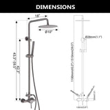 Outdoor Shower Fixture with 304 Stainless Steel 10-Inch Rainfall Shower Head and Adjustable Slide Bar