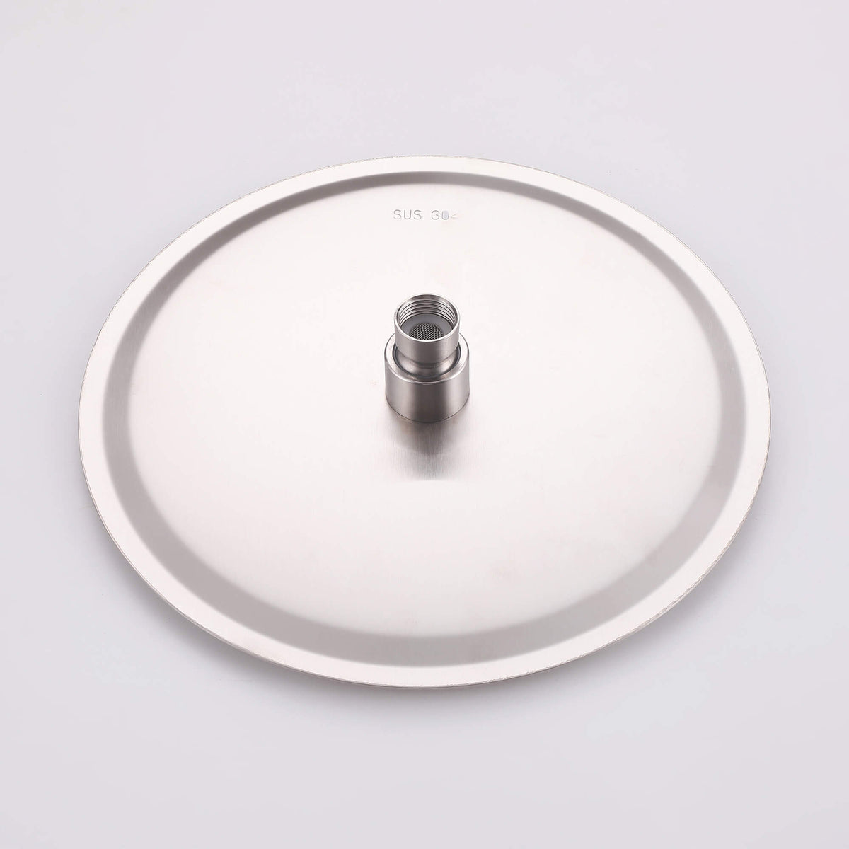 Stainless steel rainfall shower head back connection design for outdoor shower system