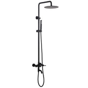 Dual-Handle Cylindrical Shower Column with Rain Head & Tub Spout