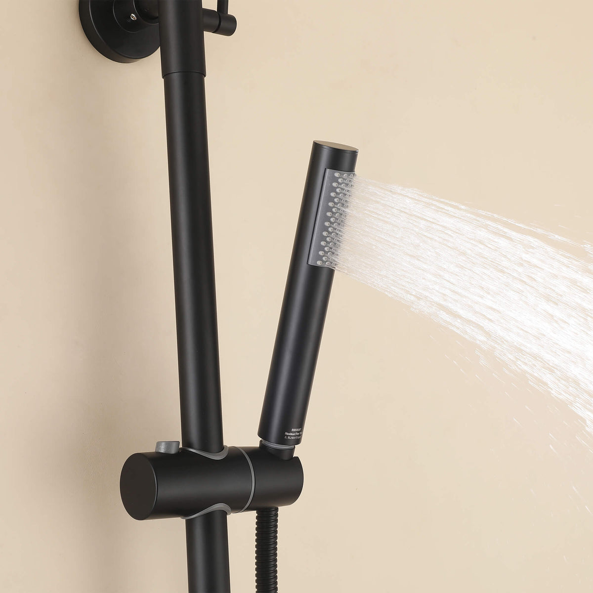 Dual-Handle Cylindrical Shower Column with Rain Head & Tub Spout