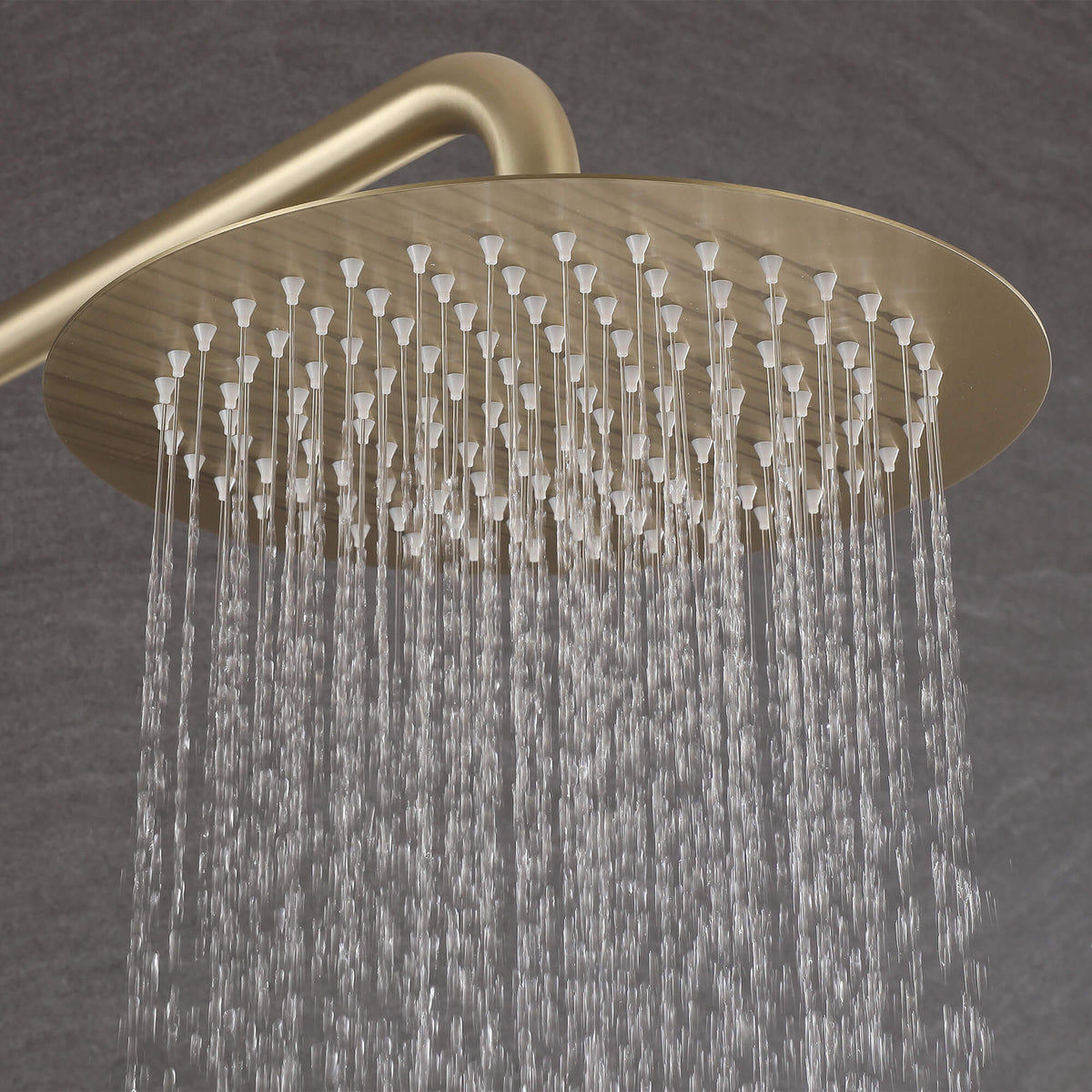 Dual-Handle Cylindrical Shower Column with Rain Head & Tub Spout