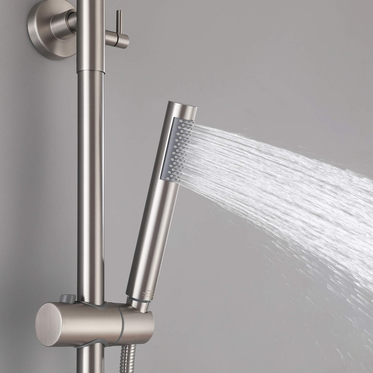 Dual-Handle Cylindrical Shower Column with Rain Head & Tub Spout
