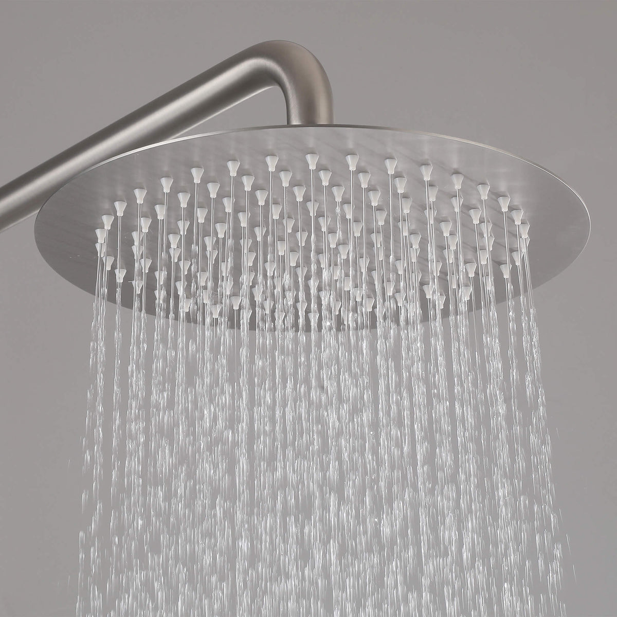 Dual-Handle Cylindrical Shower Column with Rain Head & Tub Spout