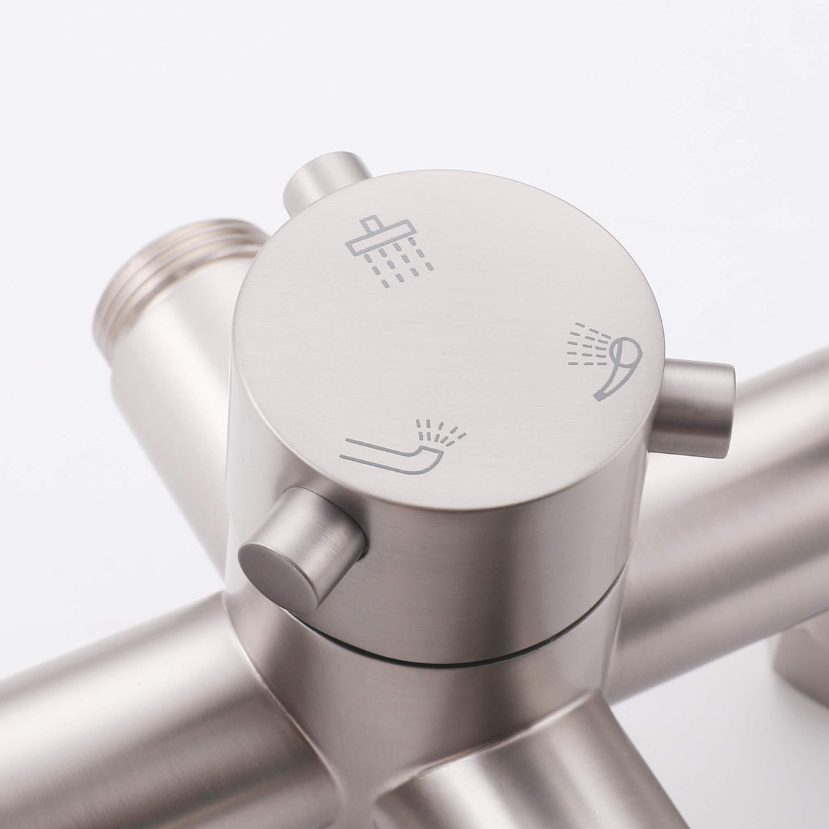 Dual-Handle Cylindrical Shower Column with Rain Head & Tub Spout