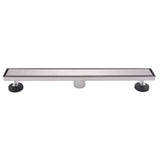 2-in-1 Linear Shower Drain 304 Stainless Steel Bathroom Floor Drain with Tile Insert Grate and Hair Strainer