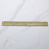 Brushed gold square grate for linear shower drain