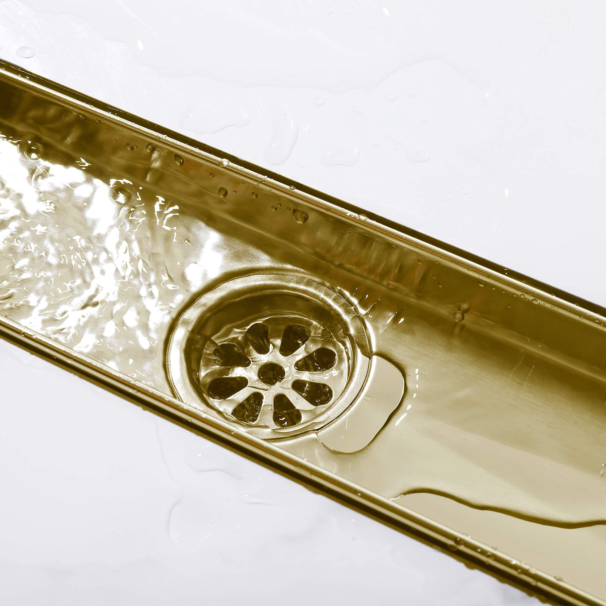 Linear Shower Drain Rectangular Floor Drain Square Hole Pattern Cover Grate Removable 304 Stainless Steel
