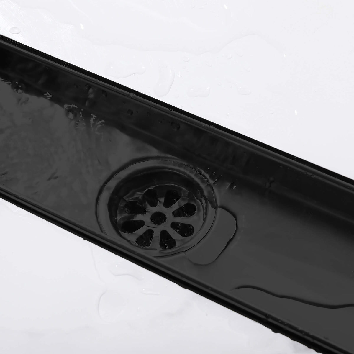 Linear Shower Drain Rectangular Floor Drain Square Hole Pattern Cover Grate Removable 304 Stainless Steel