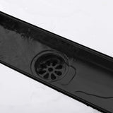 Linear Shower Drain Rectangular Floor Drain Square Hole Pattern Cover Grate Removable 304 Stainless Steel