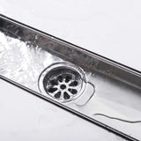 Linear Shower Drain Rectangular Floor Drain Square Hole Pattern Cover Grate Removable 304 Stainless Steel