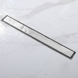 2-in-1 Linear Shower Drain 304 Stainless Steel Bathroom Floor Drain with Tile Insert Grate and Hair Strainer