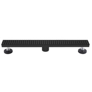 Matte black linear shower drain with square grate bathroom floor drain