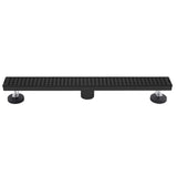 Matte black linear shower drain with square grate bathroom floor drain