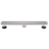 Stainless steel linear shower drain with square grate bathroom floor drain