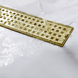 Linear Shower Drain Rectangular Floor Drain Square Hole Pattern Cover Grate Removable 304 Stainless Steel