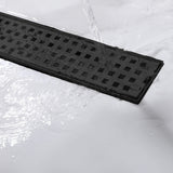 Linear Shower Drain Rectangular Floor Drain Square Hole Pattern Cover Grate Removable 304 Stainless Steel