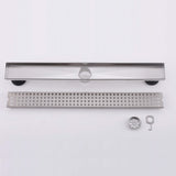 Stainless steel linear shower drain with adjustable installation feet