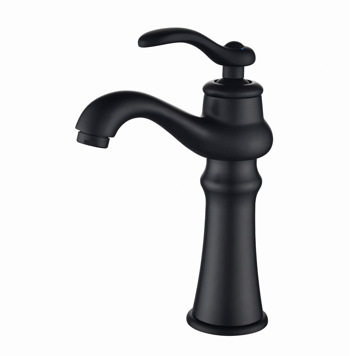LYJ0072 matte black single hole bathroom faucet with curved spout design