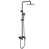 Matte Black 3-Function Outdoor Shower Set with Rain Shower, Handheld Shower and Tub Spout